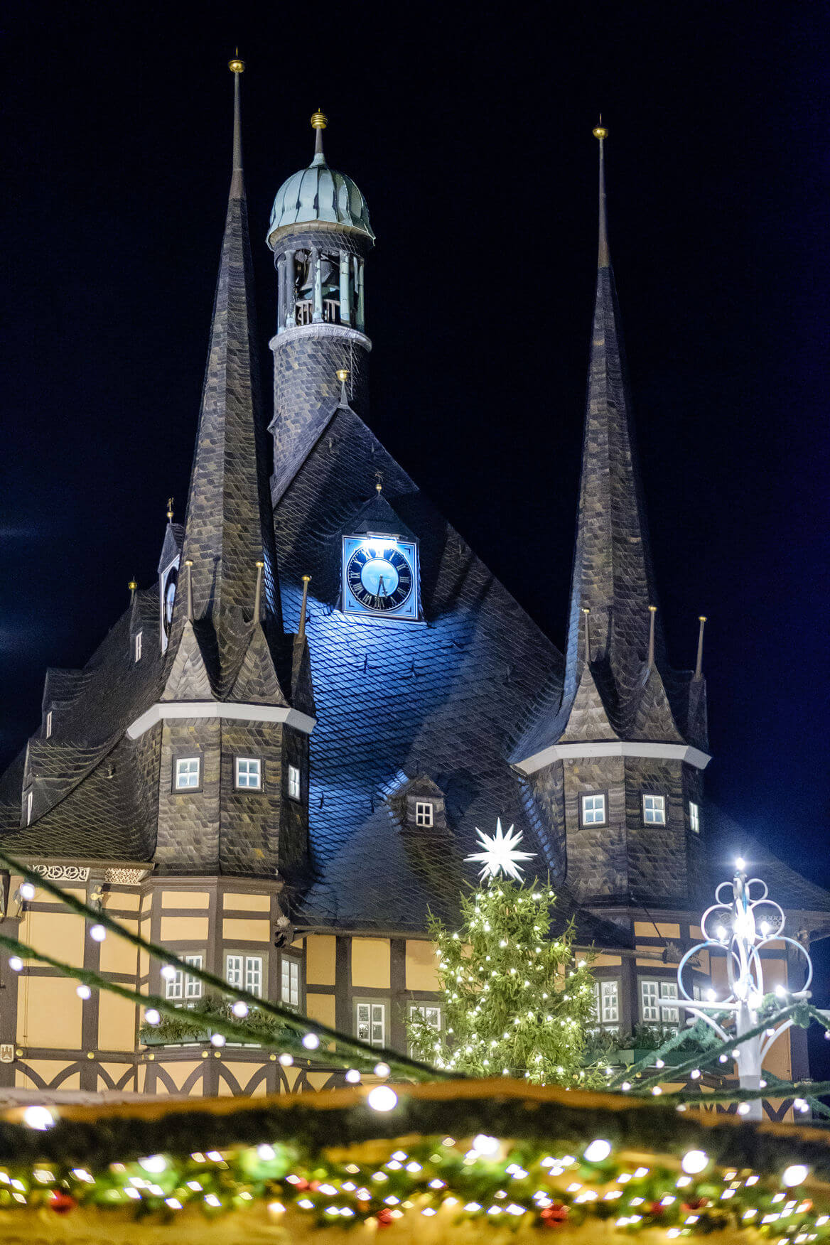 Christmas Market and Town Hall of Wernigerode, Germany