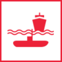 Red framed Icon of Shipbuilding and Marine Industry