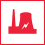 Red framed Icon of Power Generation Industry