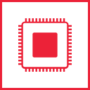 Red framed Icon of Semiconductor Industry