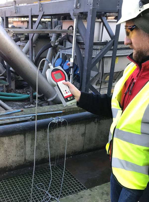 KATflow 200 measuring industrial effluent which contained a large percentage of grit and gravel